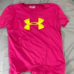 pink under armour shirt for running